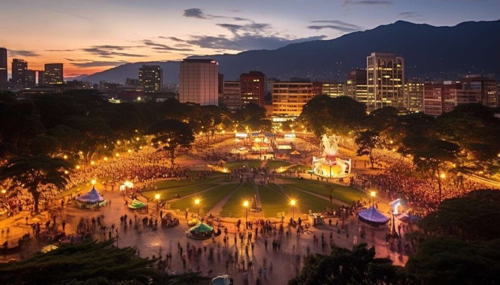 Parque Lleras Medellín Joya nocturna de la ciudad